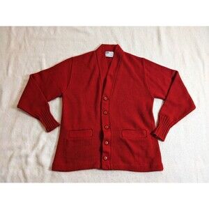 1970s Vintage Tennessee American Award Sweater Mens size 40 Red School Cardigan